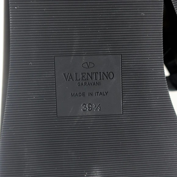 Valentino Roman Stud Ankle Strap Platform Sandals Black Leather Size 39.5 NEW - Picture 12 of 12